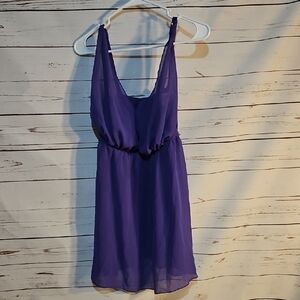 Cacique Purple Chiffon Sleeveless Mini  Sleepwear Dress Flowy  Size‎ 14/16